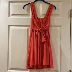 Salmon dress with bow